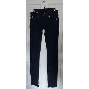 True Religion Women's skinny super T Jeans Size 25 Dark Blue blue long